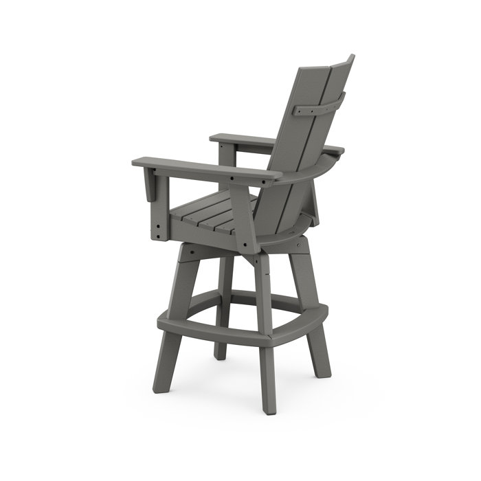 POLYWOOD® Modern Curveback Adirondack Swivel Bar Chair & Reviews | Wayfair
